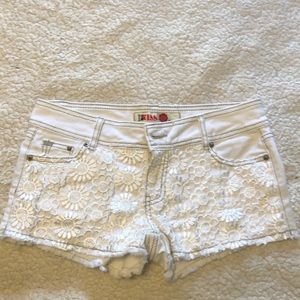 White Jean Shorts